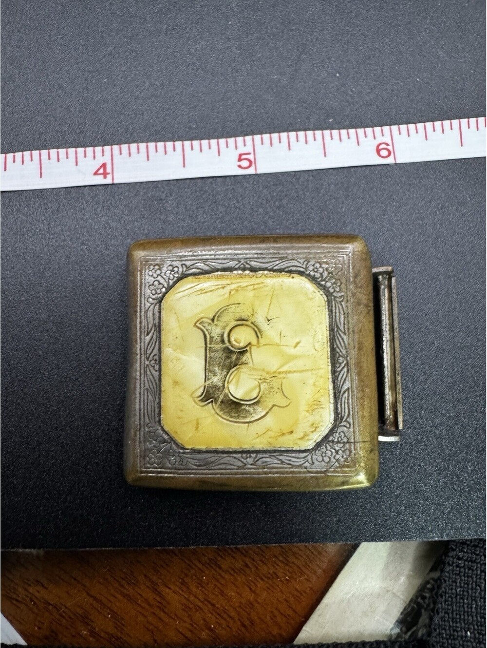 Antique - Monogrammed “E” Giant Grip Belt Buckle - Patented In 1921